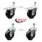 Service Caster 4 Inch Soft Rubber Wheel Swivel 12mm Stem Caster Total Lock Brake SCC, 2PK SCC-TSTTL20S414-SRS-M1215-2-S-2 - alternate 1